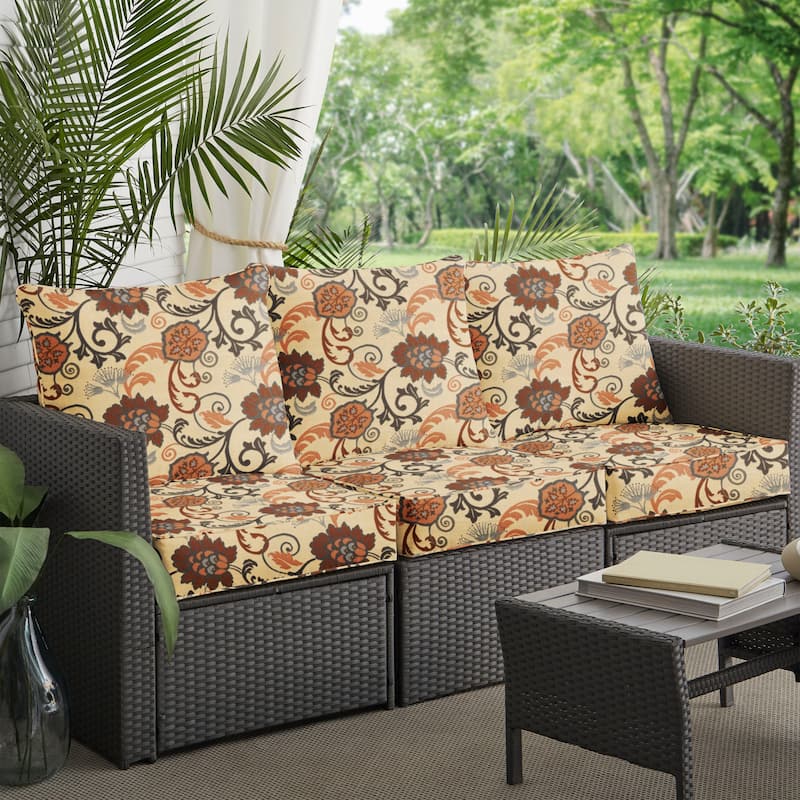 Sorra Home Sunbrella Outdoor Deep Seating Sofa Pillow and Cushion Set
