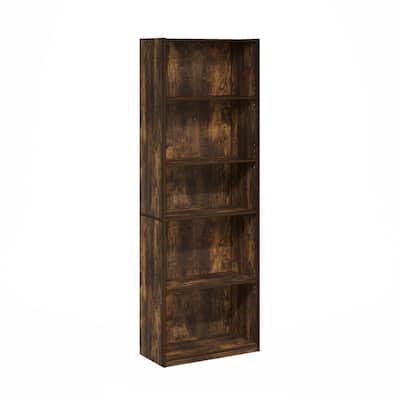 71.42 in. Tall Pine Wood 5-Shelf Bookcase