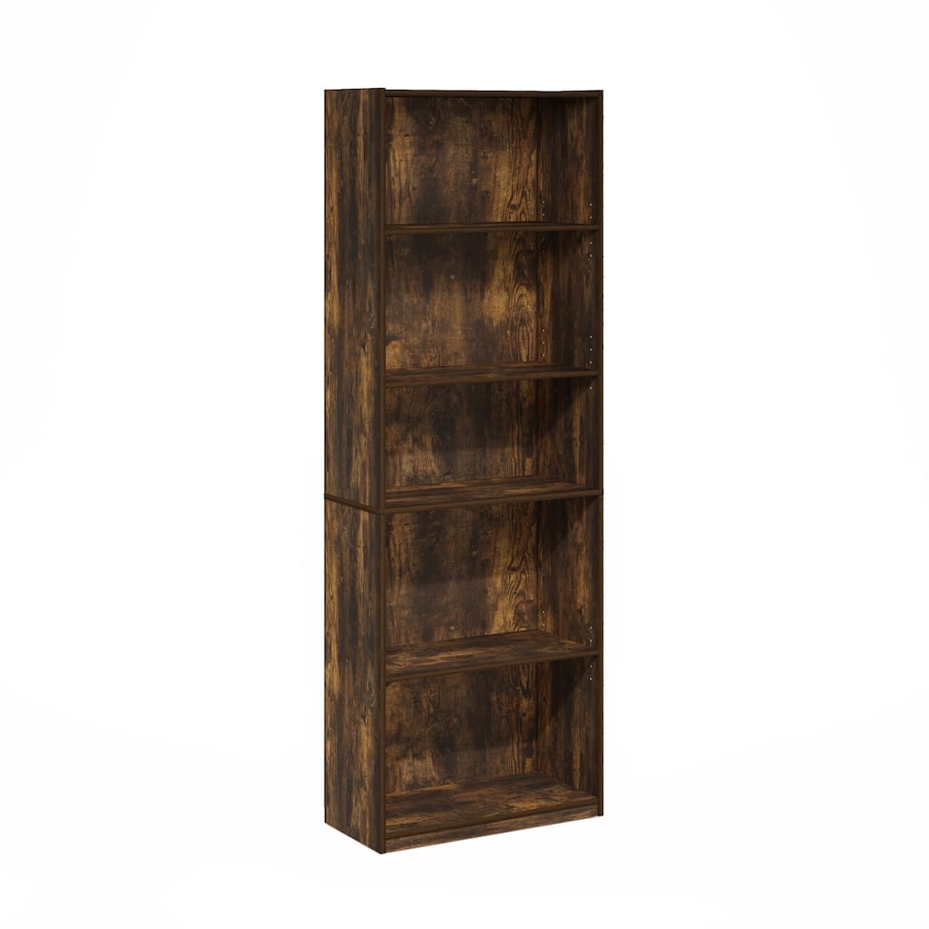 71.42 in. Tall Pine Wood 5-Shelf Bookcase