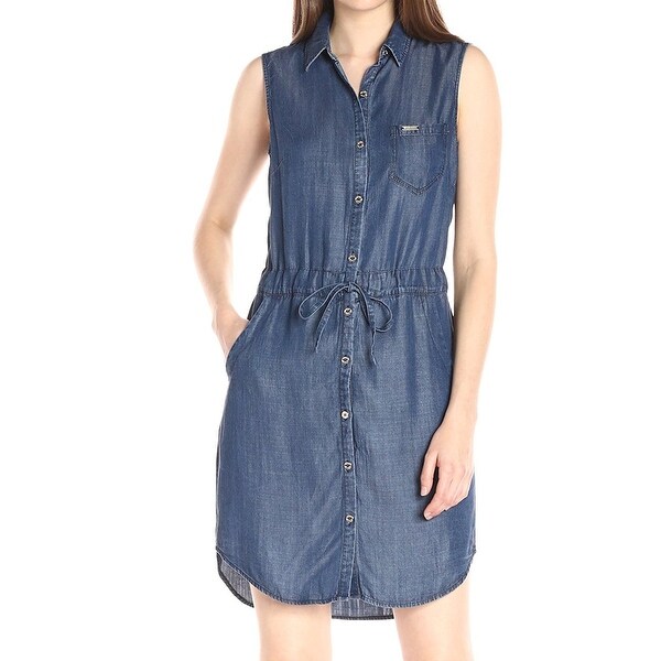 denim utility shirt dress