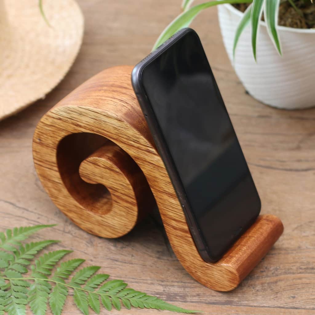 Novica Handmade Mood Music Wood Phone Stand