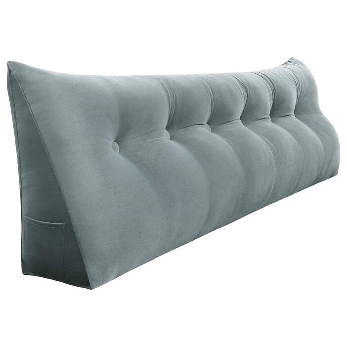 WOWMAX Bed Rest Wedge Bolster Headboard Back Support Pillow Velvet