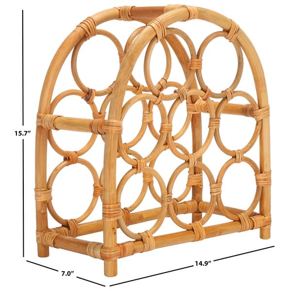SAFAVIEH Wilda Rattan Wine Rack (Fully Assembled) - 14.9" W x 7" D x 15.7" H