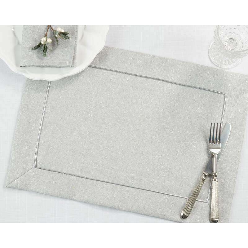 Shimmering Placemat with Piping Detail (Set of 4) - 14"x20"