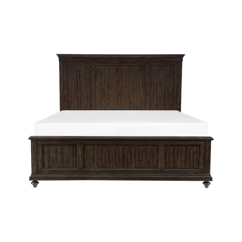 Driftwood Charcoal Finish Bedroom Set 3pc Bed and Two Nightstands