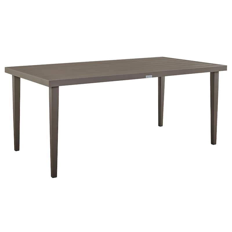 Grenada 7 Piece Grey Aluminum Outdoor Dining Set with Grey Fabric