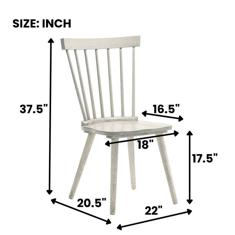 Farmhouse Dining Chair Side Chair Meeting Room Chair Set of 2 White Office Chair Coffee Chair with Wood Legs