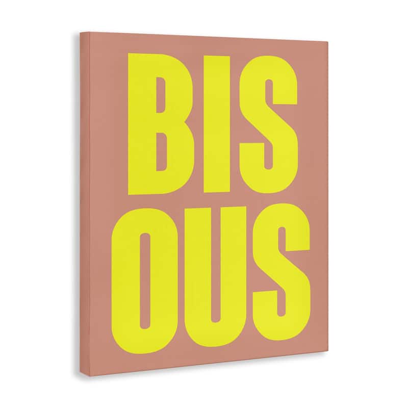 Stupell Bisous Kiss Typography Canvas Wall Art Design By House of Lulu