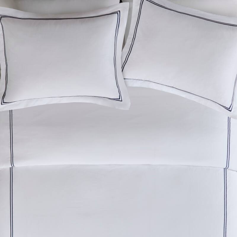 Madison Park Signature 500 Thread Count Luxury Collection 100% Cotton Sateen Embroidered Comforter Set