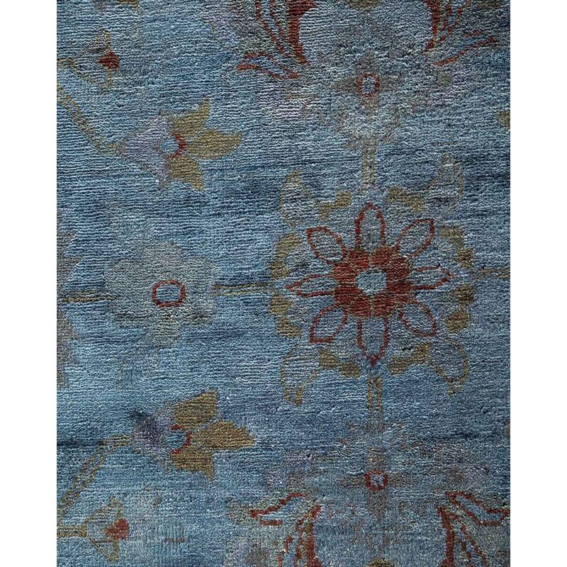 Overton Hand Knotted Wool Vintage Inspired Modern Contemporary Overdyed Gray Area Rug - 11' 10" x 14' 9"