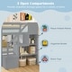 preview thumbnail 7 of 8, Gymax Twin Over Full Low Bunk Bed w/ Storage Stairs Full-length