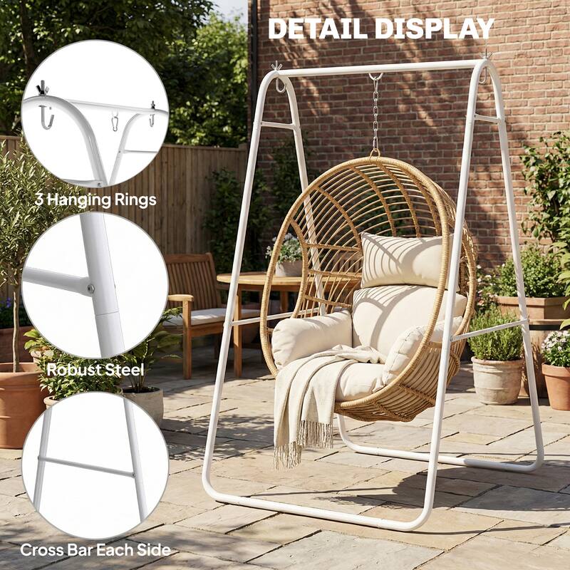 Outsunny Hammock Chair Stand Only, Hanging Chair Stand, Heavy Duty Solid Steel A-Frame Construction for Hanging Hammock