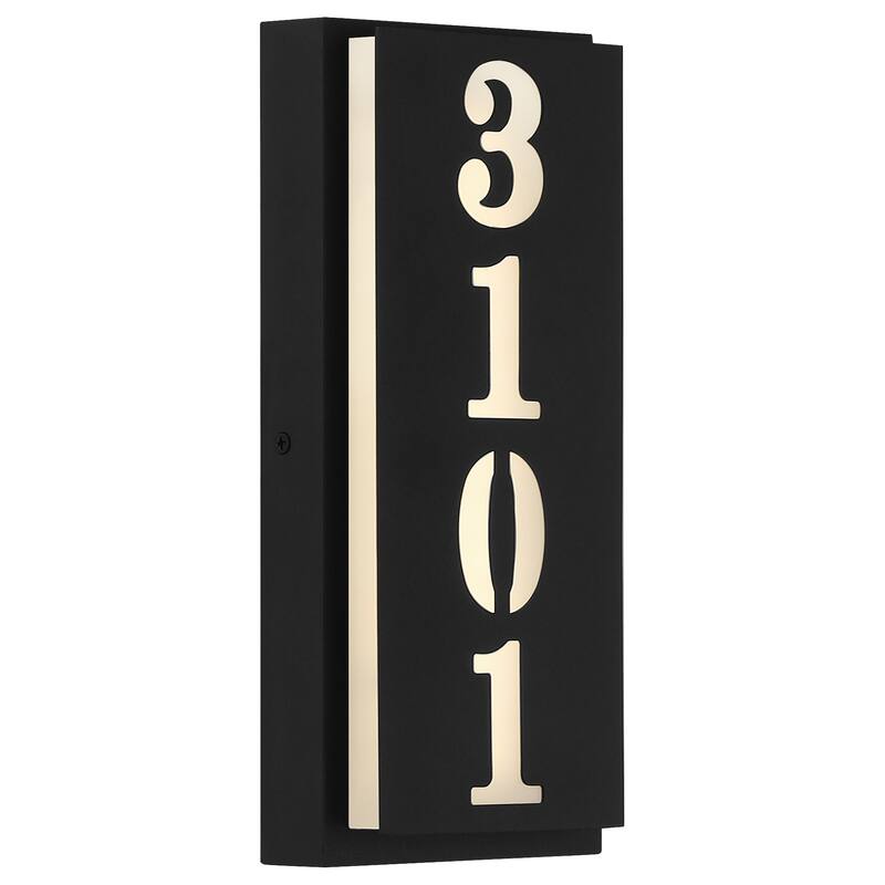 Numero Indoor LED Address Light - Black