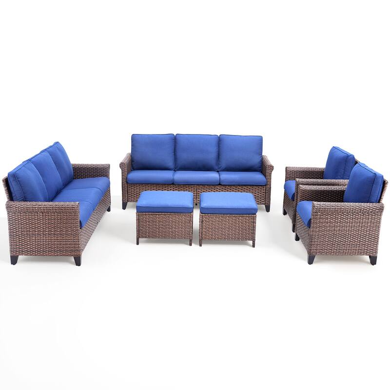 Pocassy Outdoor Sofa Swivel Chairs Patio Chair Funiture Set