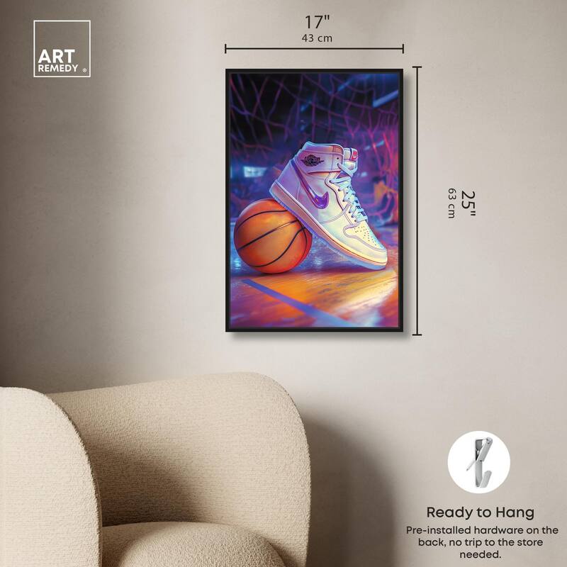 Neon Basketball Court Canvas by Art Remedy