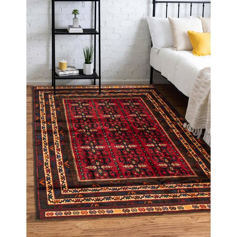 Teimani Red Rug 4'2" x 6'7" - 4'2 x 6'7