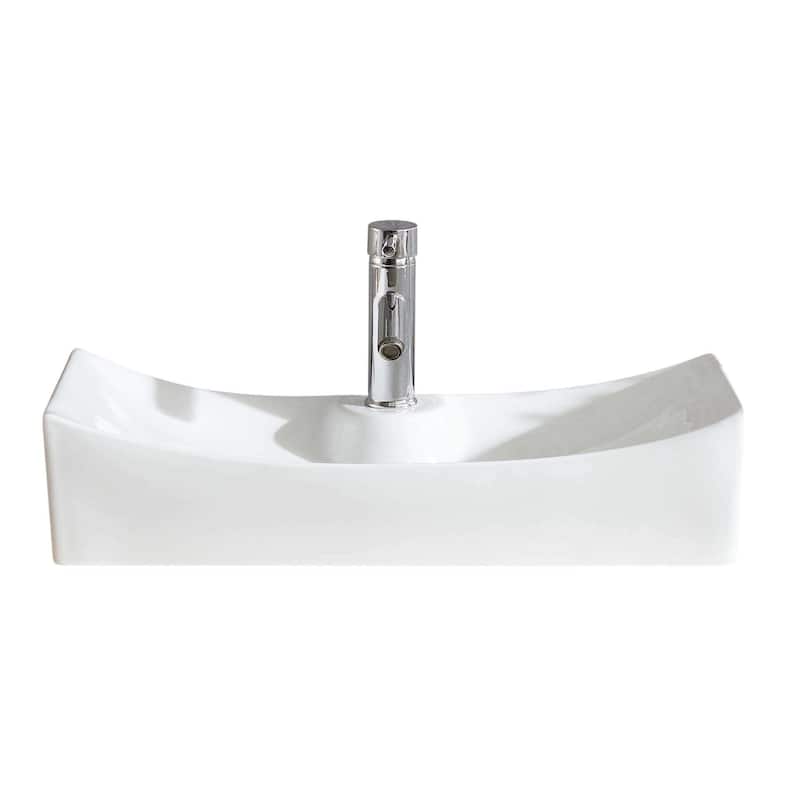 Fine Fixtures Ceramic White Bathroom Vessel Sink