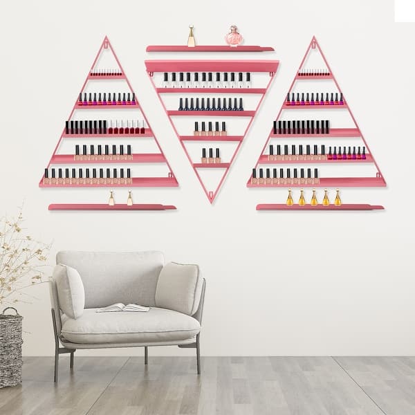 Metal Nail Polish Display Rack Floating Organizer Shelf Set - Bed Bath ...