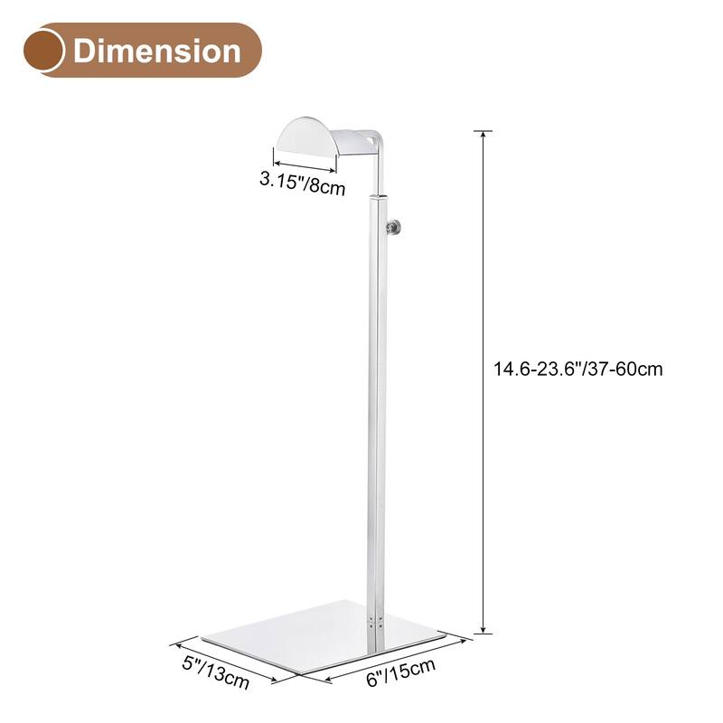 Purse Display Stand Set 2 Pack Metal Adjustable Handbag Rack - Silver