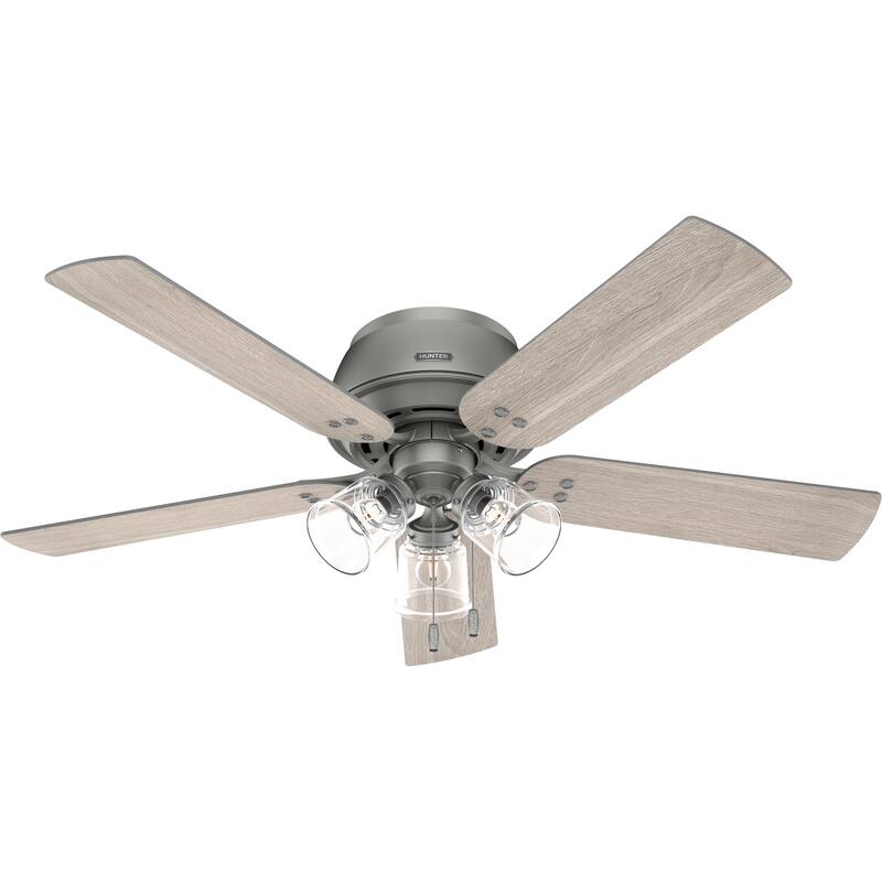 Hunter 52" Shady Grove Ceiling Fan with LED Light Kit/ Pull Chain, Standard or Flush Mount - Casual, Transitional