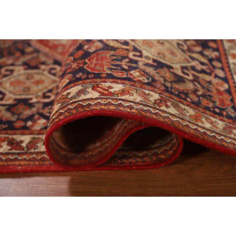 Pre-1900 Antique Vegetable Dye Shiraz Persian Rug Handmade Wool Carpet - 3'5"x 4'9"
