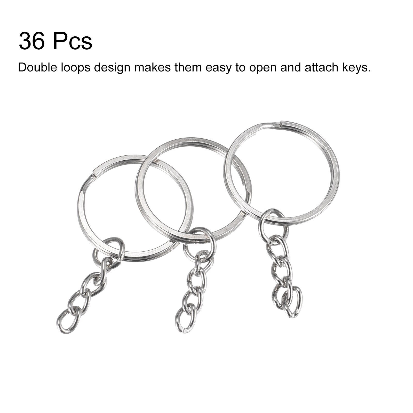 36 Pieces Key Ring Key Fobs, Round Split