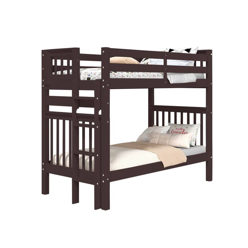 Taylor & Olive Trillium Tall Twin over Twin Bunk Bed with End Ladder