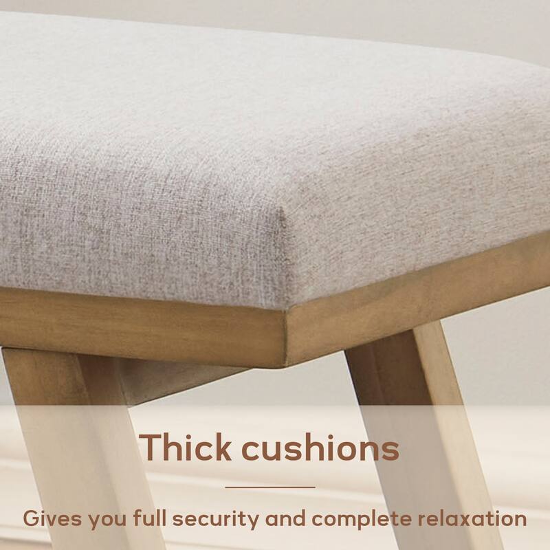 Solid Wood Shoe Bench with Cushion Entryway Shoe Bench