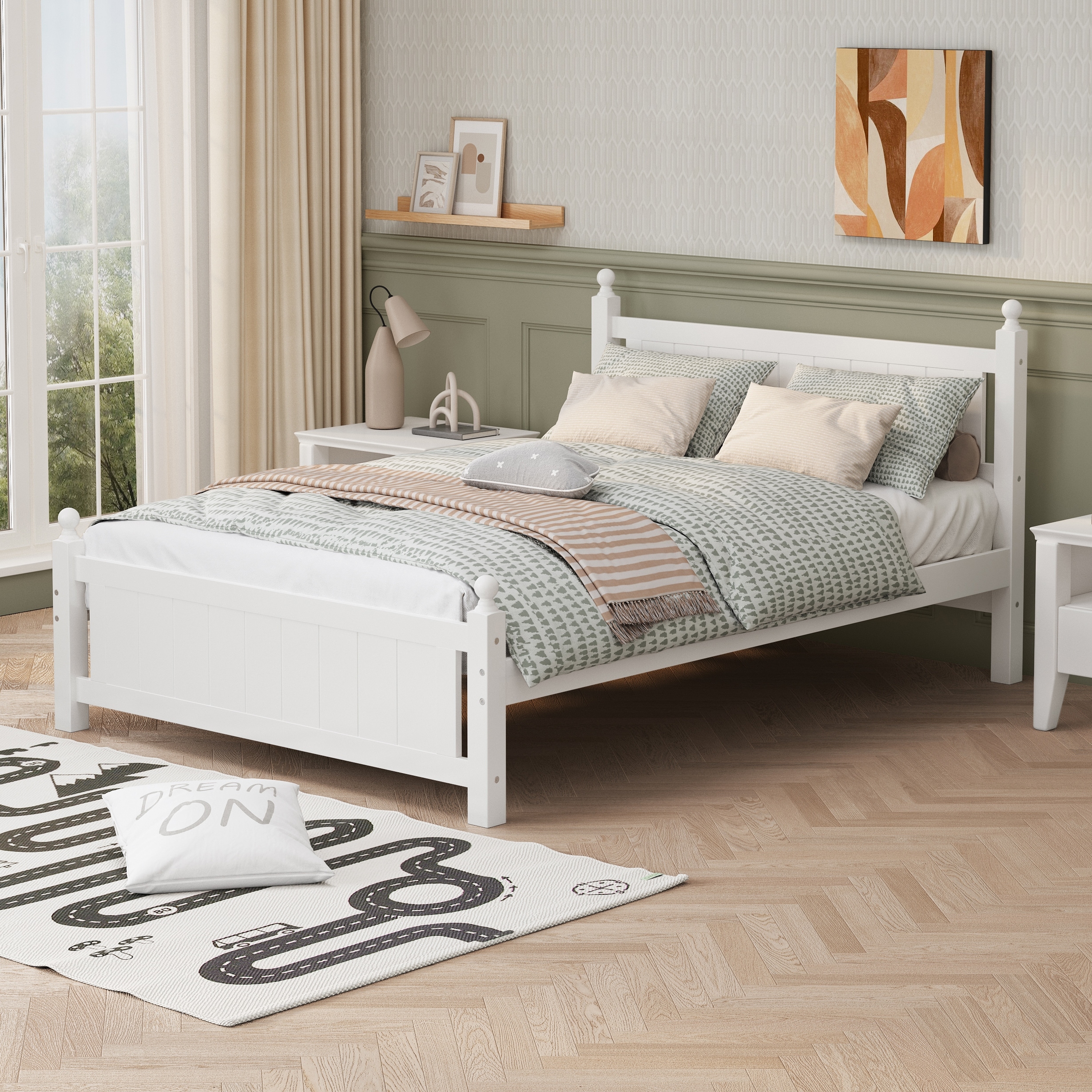 Modern Solid Wood Platform Bed Frame with Headboard and Footboard for Limited Space Kids Teens Adults No Need Box Spring On Sale Bed Bath Beyond 40237534