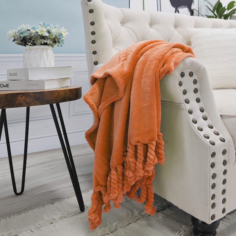 Rope Braided Flannel Fleece Throw