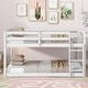 preview thumbnail 11 of 33, Twin over Twin Size Solid Rubber Wooden Loft Bed with Ladder, Platform of Strengthened Slats White