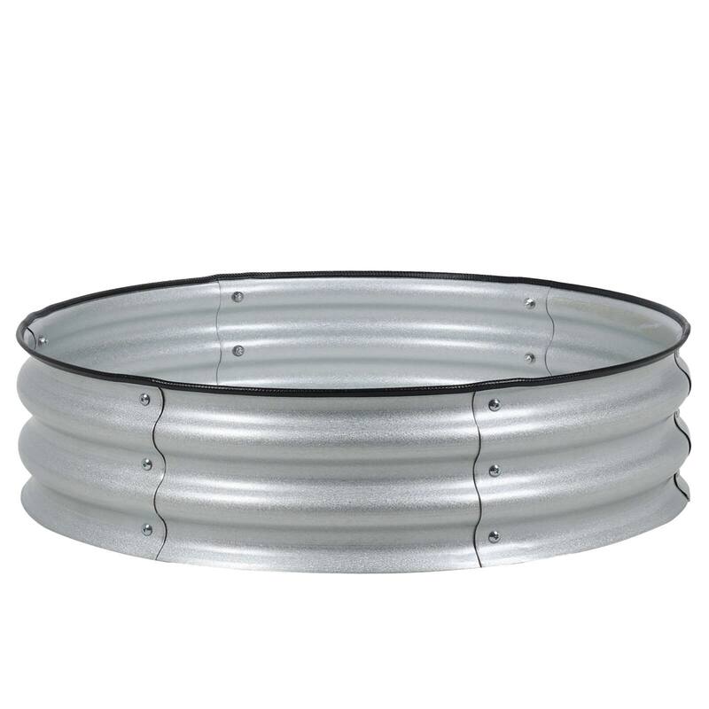 Aoodor 9'' Tall Aluzinc Metal Raised Garden Bed 30'' Round - 30"x9"