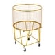 preview thumbnail 19 of 52, CosmoLiving by Cosmopolitan Industrial Iron Rolling Storage Basket Cart - 17 x 17 x 25