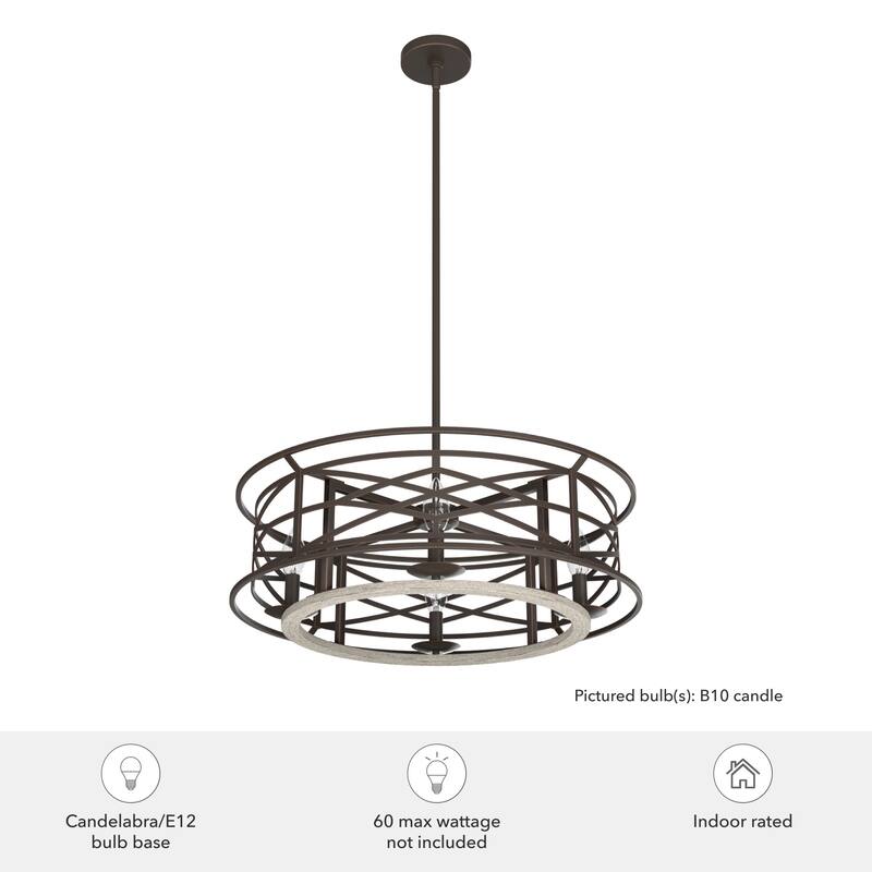 Hunter Langwood 4-Light Round Chandelier - Dining Room, Entry - Modern Farmhouse, Contemporary, Transitional