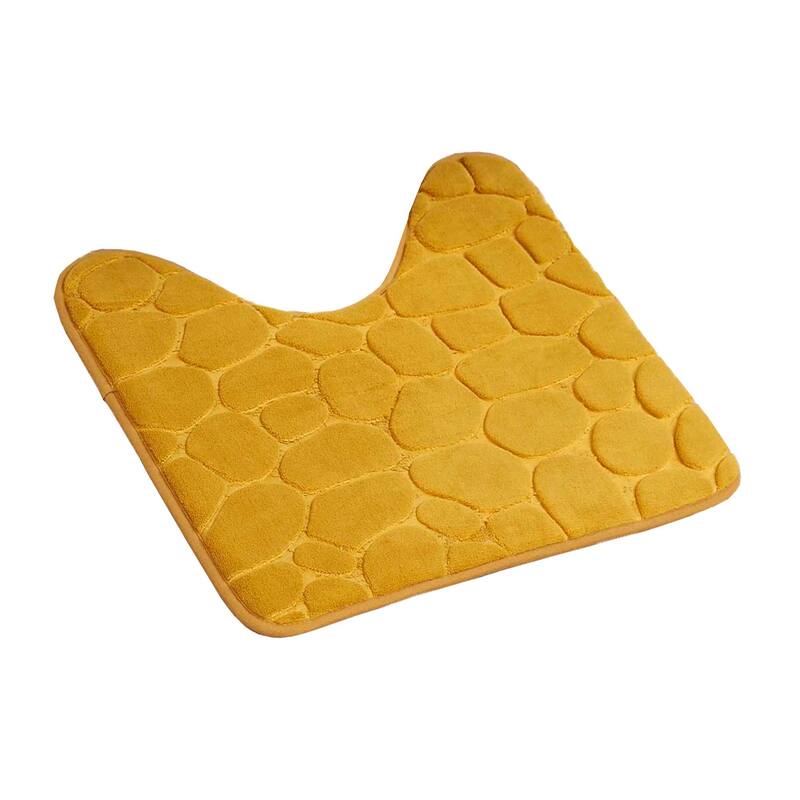 Contour Bath Rug Memory Foam Mat 3D Pebble 20L x 20W - Yellow Mustard