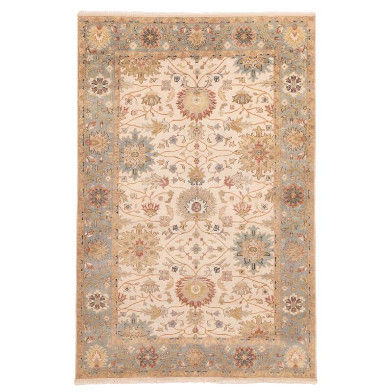 ECARPETGALLERY Hand-knotted Jules Serapi Ivory Wool Rug - 5'11 x 9'2