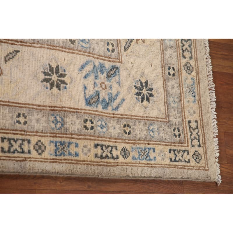 Geometric Kazak Living Room Area Rug Handmade Wool Carpet - 6'9" x 10'0"