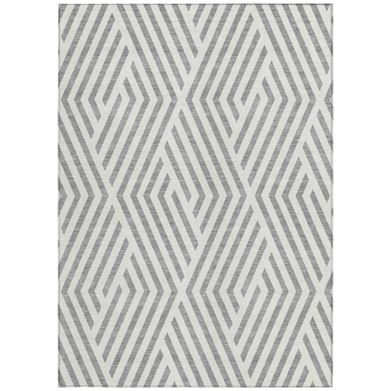 Alnaz Sleek Geometric Weather Resistant Blended Style Outdoor Rug