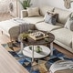 preview thumbnail 8 of 22, COZAYH Farmhouse Coffee Table with Storage Shelf, Rustic Round Country Accent Table with Stunning Radial Pattern, End table