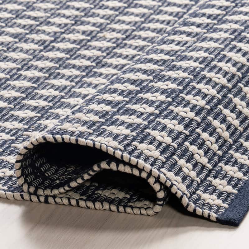 Home Conservatory Dainty Diamond Handwoven Cotton Area Rug