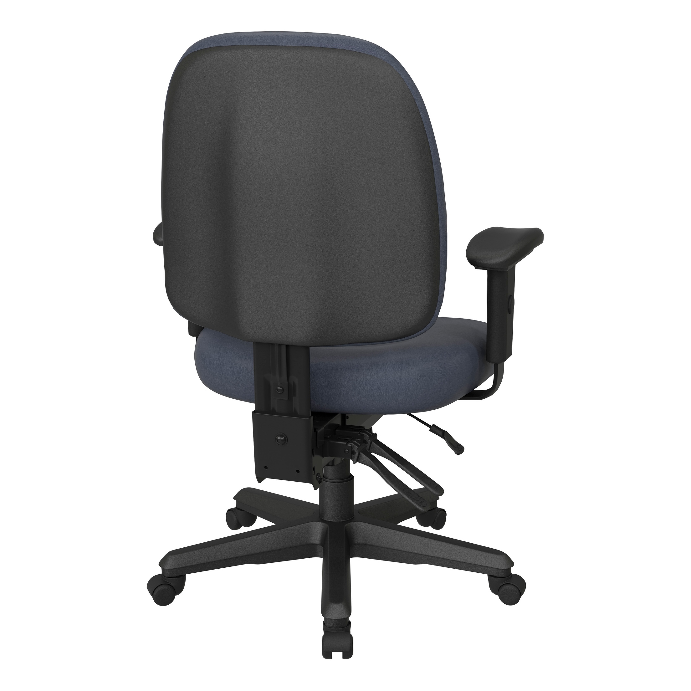 Office Star Mid Back Manager's Chair with Dillon Blue Fabric and Chrome Base