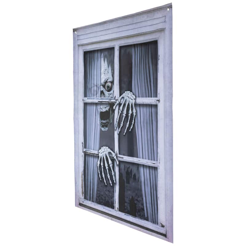 Scary Skeleton Window Cover Halloween Decoration - 46"