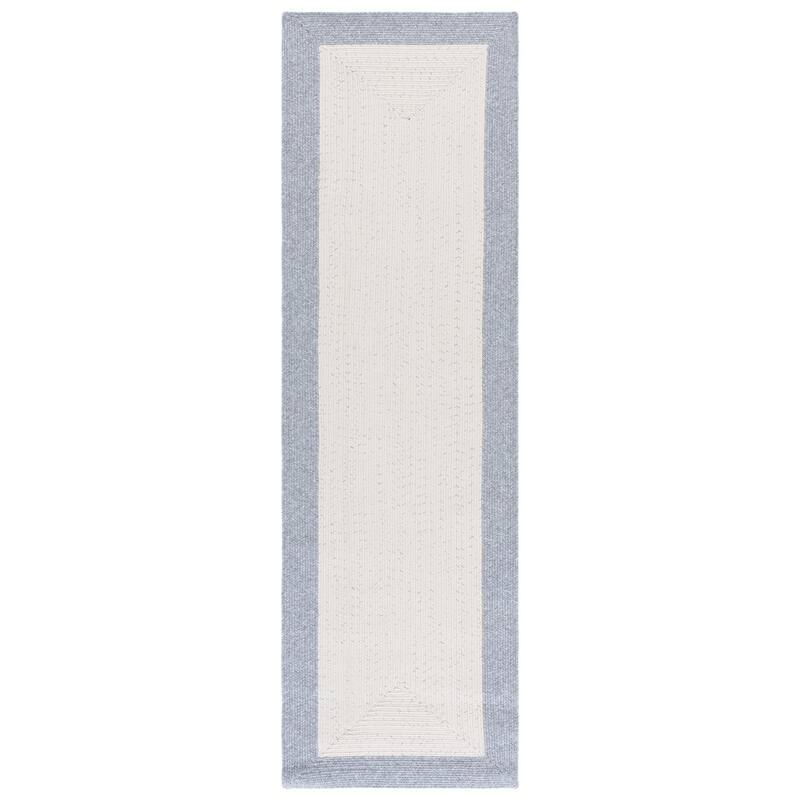 SAFAVIEH Handmade Braided Inese Washable Indoor/Outdoor Rug - Weather Resistant & Easy Cleaning - Ivory/Grey - 2'3" x 8' Runner