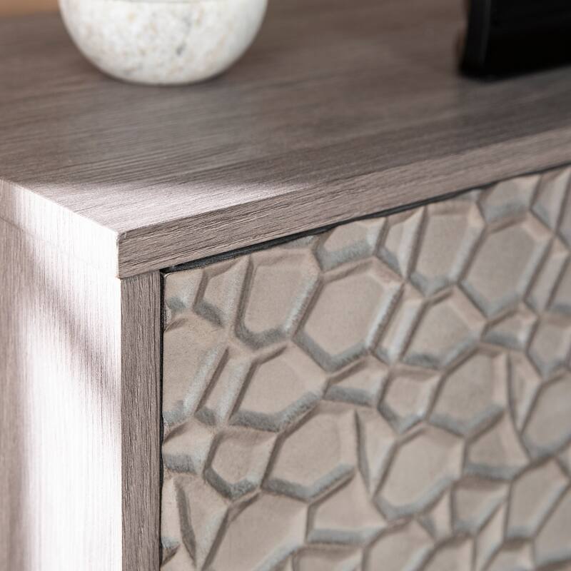 SEI Furniture Hampden Contemporary Gray Wood Electric Fireplace