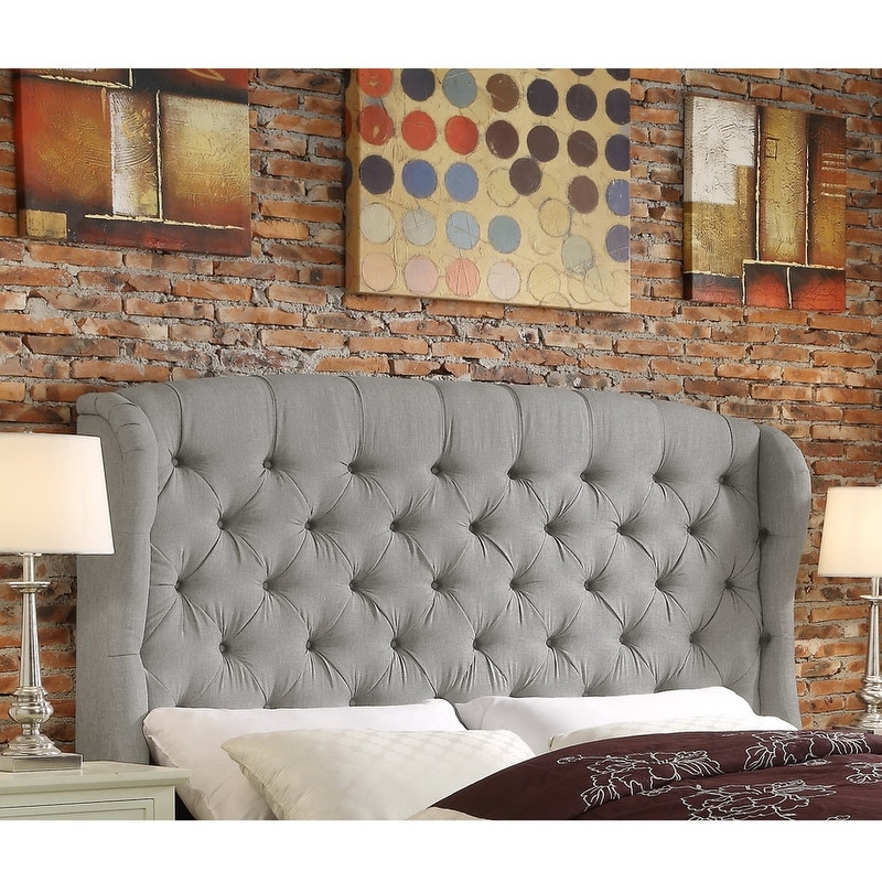 Leatham upholstered wingback headboard discount