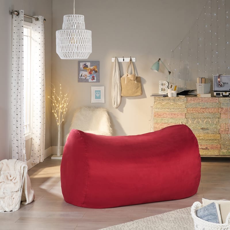 Asher Traditional 6.5-foot Suede Bean Bag Chair by Christopher Knight Home