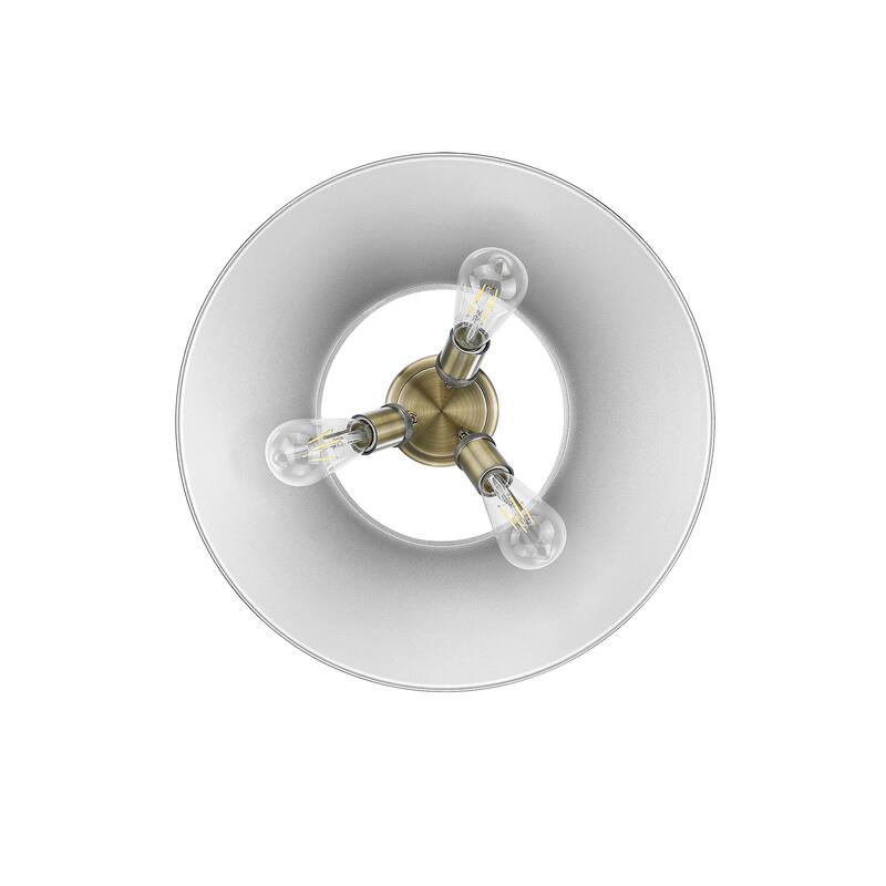 Yep by Golden Lighting Orwell 3-light Flush Mount in Aged Brass and Chrome shade - Gold