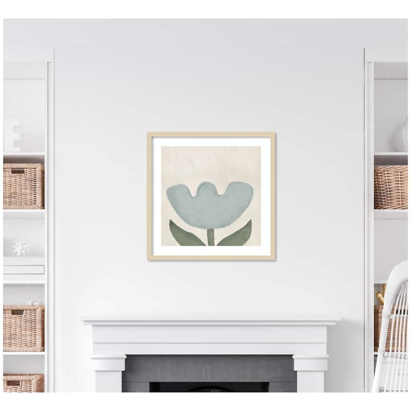 Kate and Laurel Blue Flower by Gabrielly Guedes Framed Wall Art Print