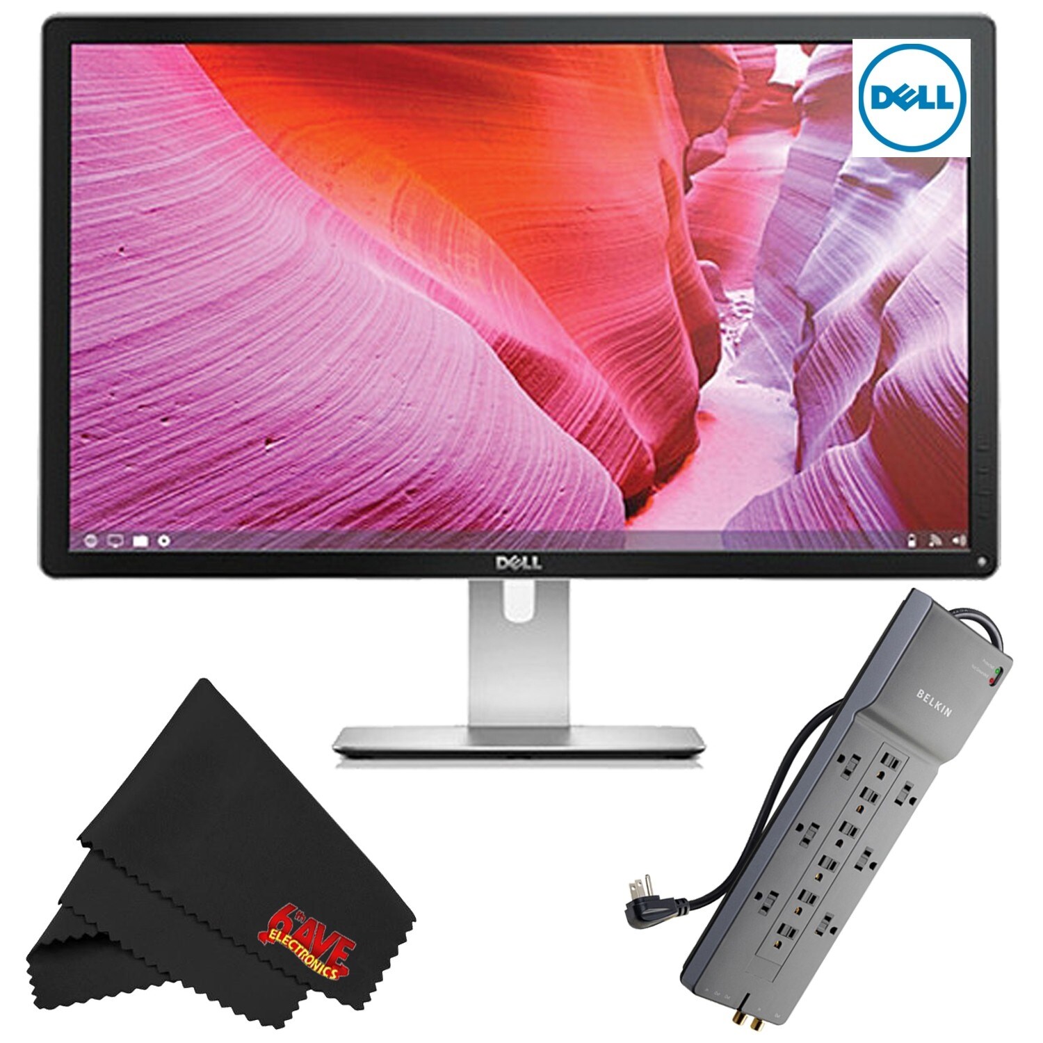 Dell 27 Ultra Hd 4k Monitor P2715q Belkin Be112230 08 12 Outlet Power Strip Surge Protector Be112230 08 Cloth Bundle