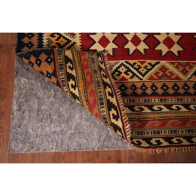 Kilim Qashqai Persian Vintage Area Rug Flatweave Wool Carpet - 5'9" X 8'1"